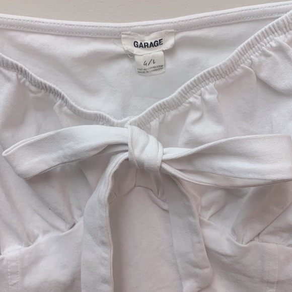 Woman’s From Garage Cute White Shirt with Bow! - Picture 2 of 3